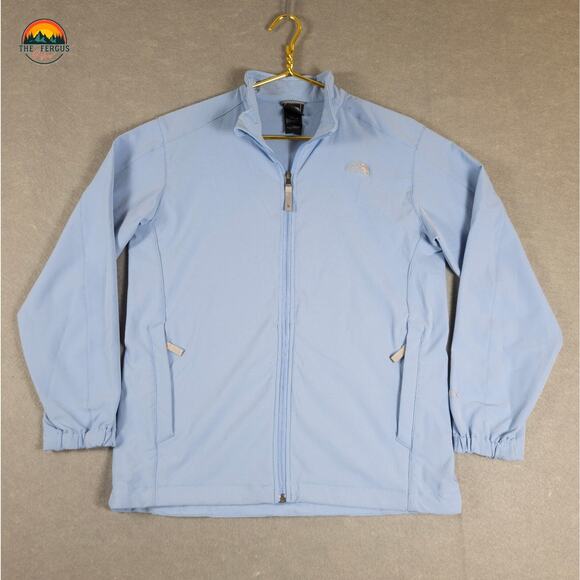 The North Face Apex FullZip Soft Shell Jacket Blue Long Sleeve Pocket Girl Sz XL - Picture 1 of 16